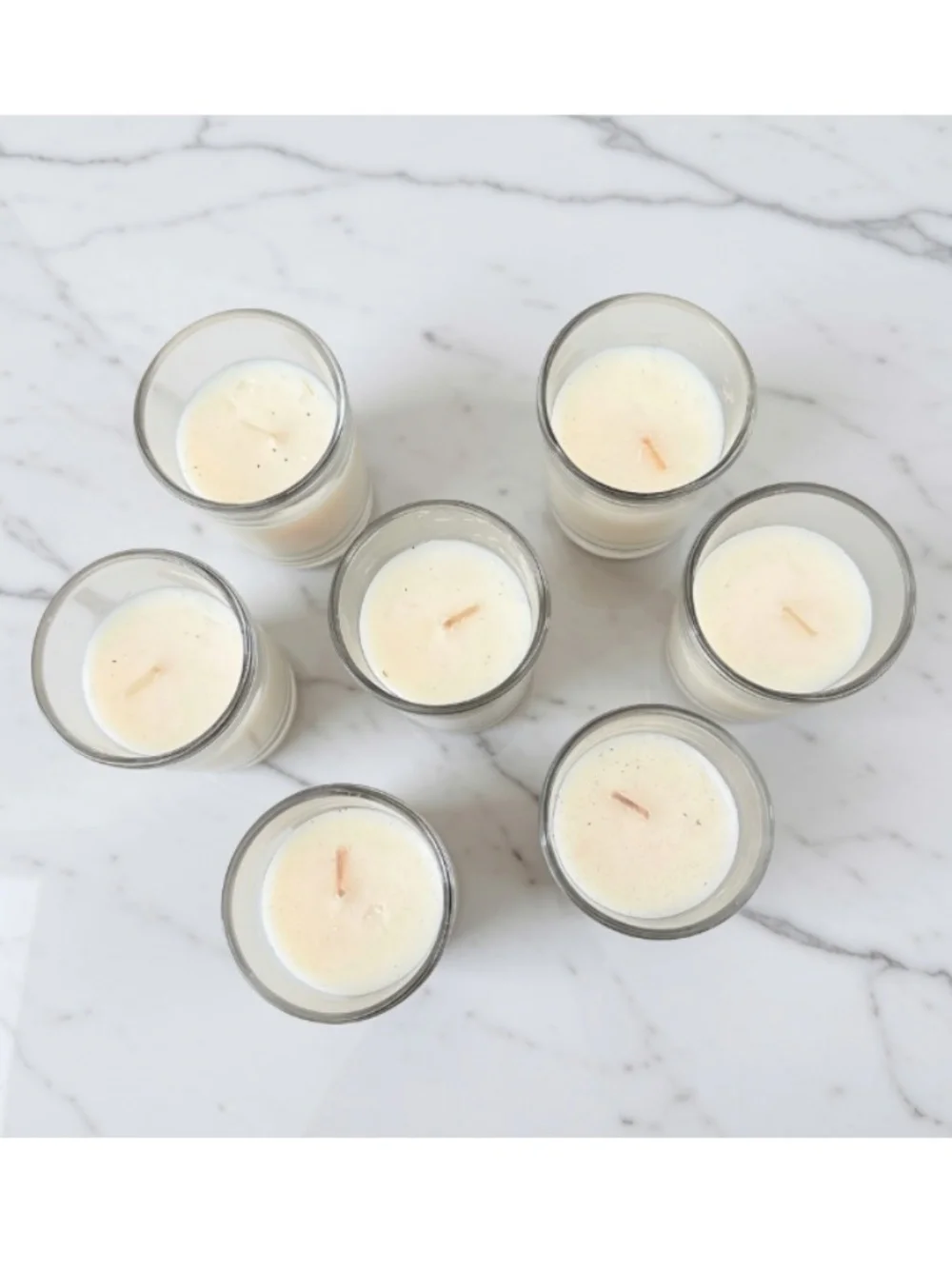 7 Unscented Votive Glass Candles